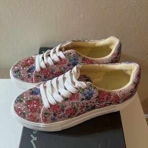 Betsy Johnson - Pink SB-SIDNY Rhinestone Sneakers New without tags size 7.5